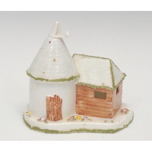 468 - A Coalport porcelain cottage, The Crooked Cottage, 10cm high; others, The Old Curiosity Shop, The Pr... 