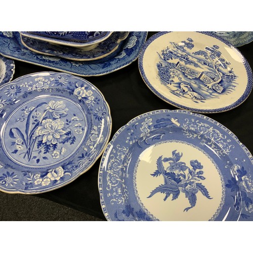 475 - Blue and white including; early 19th century Spode pearlware tower pattern pattern plate, c.1820, pe... 