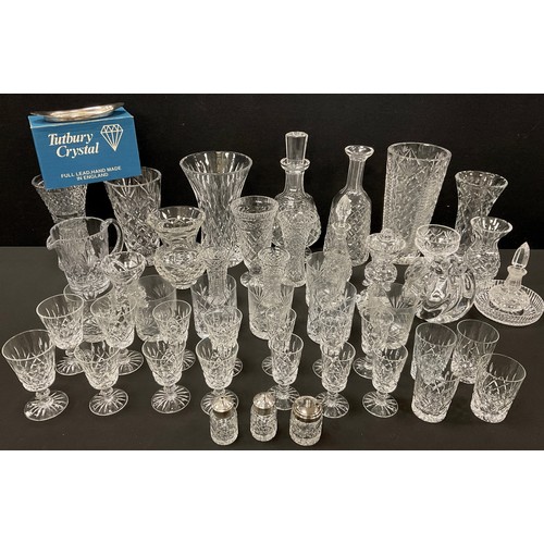 478 - Glass ware - Waterford cut glass crystal vases and other similar; qty.