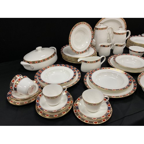 520 - An Extensive Royal Crown Derby Ambassador pattern dinner and tea set, for twelve inc oval meat plate... 