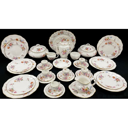 521 - Royal Crown Derby 'Derby posie’ table service for six comprised of; a coffee pot, sugar bowl, cream ... 