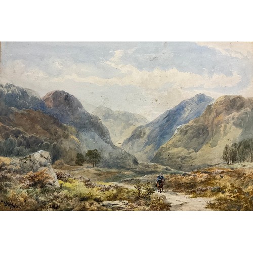 567 - William Leithwood Appleton (19th century), A Path Through the Mountains, signed, watercolour, 27cm x... 