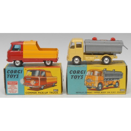 6016 - Corgi Toys - 465 Commer Pick-up Truck, red cab and base, orange rear body, silver hubs, Trans O Lite... 