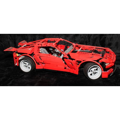 6517 - Lego - Technic, 42143 Ferrari Daytona SP3, unboxed; 42096 Porsche 911 RSR, unboxed; 8070 Supercar, u... 