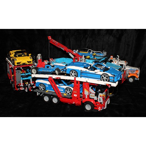 6512 - Lego - Technic, 42098 Car Transporter, unboxed; 42128 Heavy-duty Tow Truck, 42070 6x6 All Terrain To... 