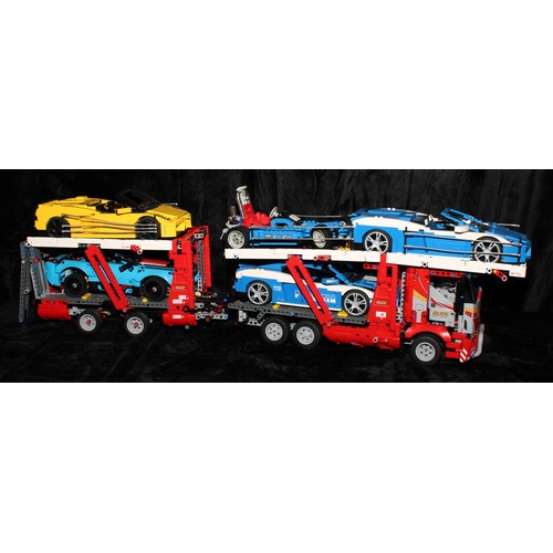 6512 - Lego - Technic, 42098 Car Transporter, unboxed; 42128 Heavy-duty Tow Truck, 42070 6x6 All Terrain To... 