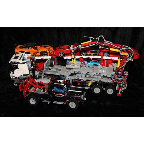 6511 - Lego - Technic, 42098 Car Transporter, unboxed; 42043 Mercedes-Benz Arocs 3245, unboxed; 9395 Pick-U... 