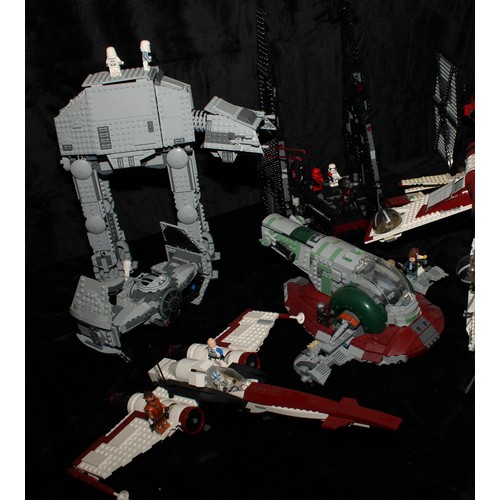 6504 - Lego - Star Wars, 75054 AT-AT, unboxed; 75004 Z-95 Headhunter, unboxed; 75243 20th Anniversary Editi... 