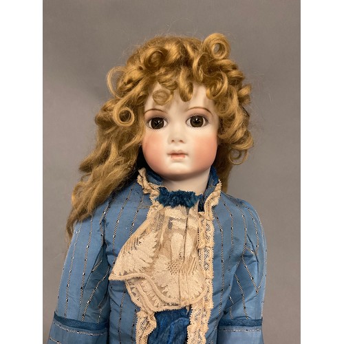 6415 - A reproduction bisque head doll, by Gina Saunders, for the Jackie Jacobs Collection, the bisque head... 