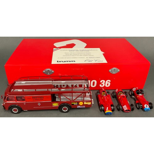 6025 - Brumm Models - RTRS02 Race Transporter Set Scuderia Ferrari G.P. Italia 1961, limited edition 263/10... 