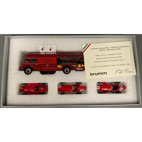 6025 - Brumm Models - RTRS02 Race Transporter Set Scuderia Ferrari G.P. Italia 1961, limited edition 263/10... 