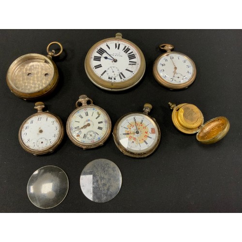 864 - Horology - a Goliath pocket watch/travelling timepiece, inscribed Weir & Sons, Dublin; other pocket ... 