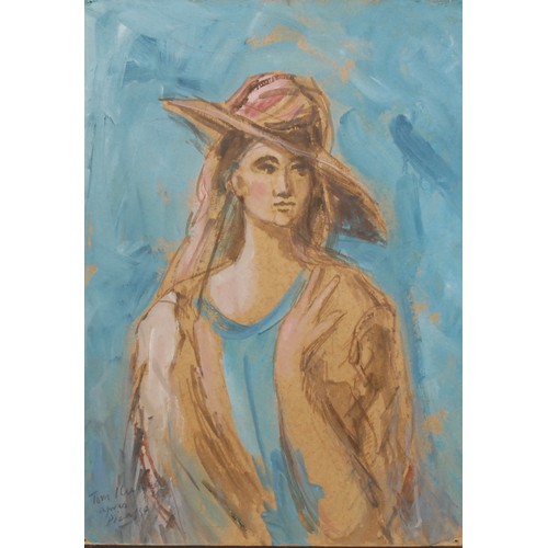 356 - English School (20th century)
Lady in Hat, in the style of Picasso   
bearing signature, oil on boar... 