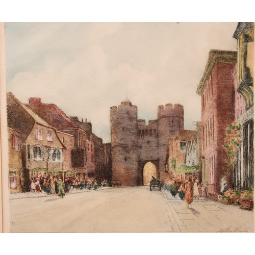 439 - William Tatton Winter RBA (1855-1928)  a triplet, The Cloisters, West Gate, and The Water Mill, Stur... 