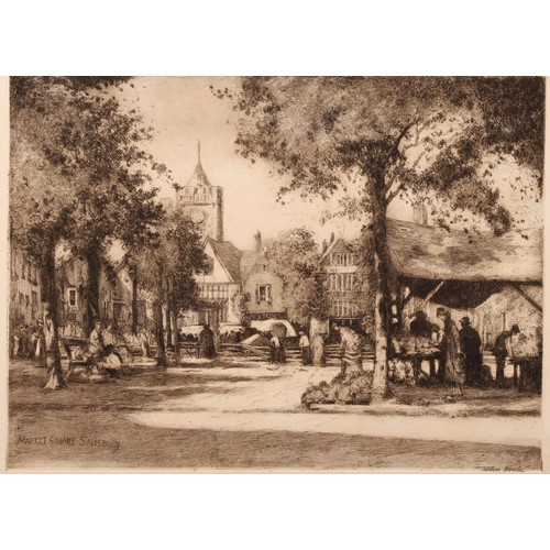 433 - William Tatton Winter (1855-1928) by and after, a group of prints, The Canal, Market Square Salisbur... 