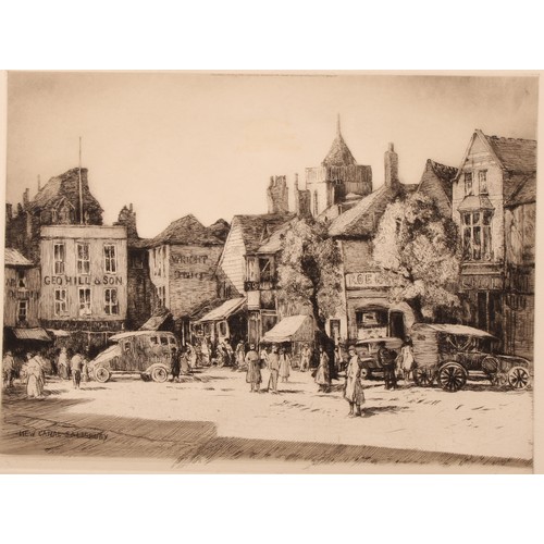 433 - William Tatton Winter (1855-1928) by and after, a group of prints, The Canal, Market Square Salisbur... 