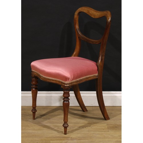 2321 - A Victorian rosewood harlequin suite of eight dining chairs, composed of two sets of four, each with... 