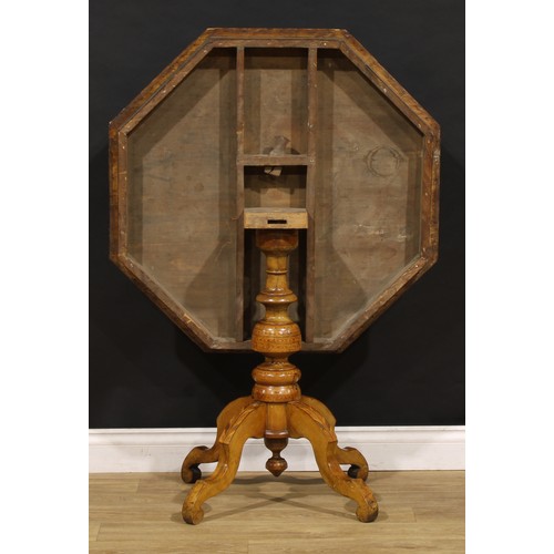 1888 - A 19th century Italian Sorrento marquetry centre table, octagonal top inlaid with a scene depicting ... 