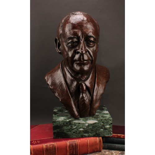 2552 - R Jimenez? (20th century), a brown patinated bronze bust, portrait of Leonard Cohen, signed in the m... 