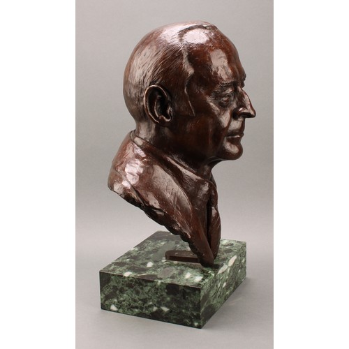 2552 - R Jimenez? (20th century), a brown patinated bronze bust, portrait of Leonard Cohen, signed in the m... 