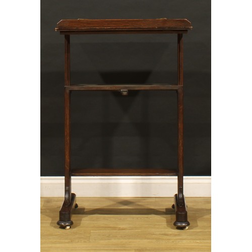 A Late Victorian Oak Height And Angle Adjustable Library Reading Table 