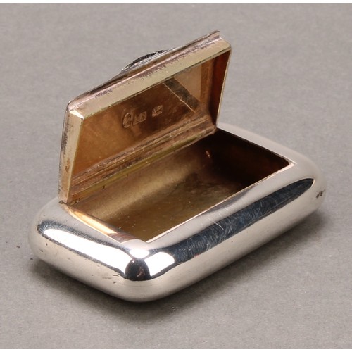 787 - A George III silver rounded rectangular snuff box, quite plain, monogrammed and inscribed Isabel, 6c... 