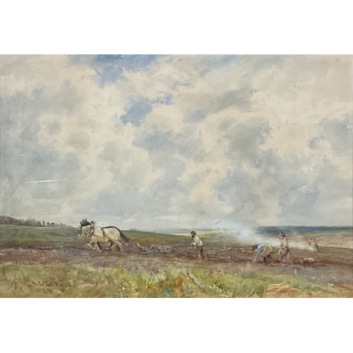 404 - William Tatton Winter, RBA, (1855-1928) 
Potato Gleaning
signed, dated 1896, watercolour, 32cm x 45.... 