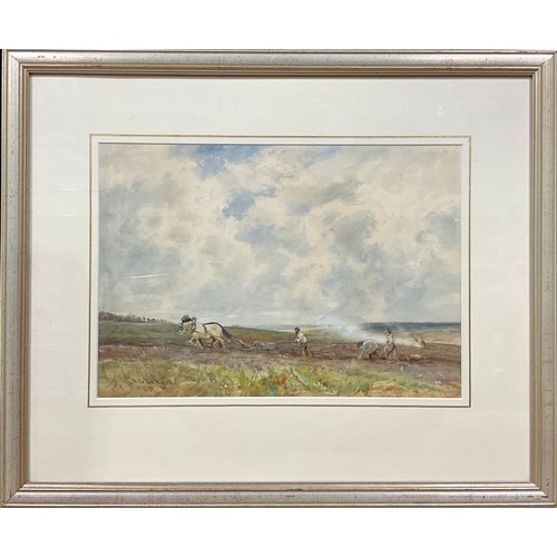 404 - William Tatton Winter, RBA, (1855-1928), 
Potato Gleaning, 
signed, dated 1896, watercolour, 32cm x ... 