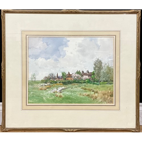 405 - William Tatton Winter, RBA, (1855-1928), 
A Farmyard in Spring, Burgh Heath, 
signed with artist’s m... 