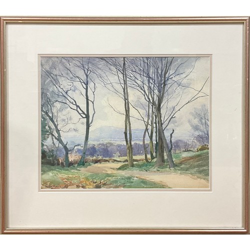 407 - William Tatton Winter, RBA, (1855-1928), 
From Reigate, looking South-east, 
signed, watercolour, 34... 