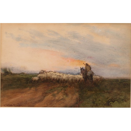 420 - William Tatton Winter, RBA, (1855 - 1928)
Returning To The Fold
signed, watercolour, 19cm x 29cm

Ex... 