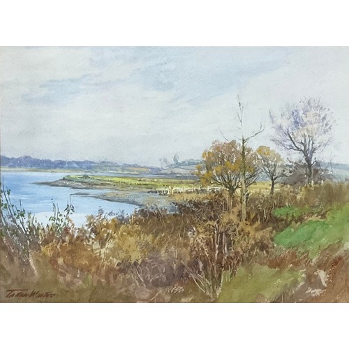 421 - William Tatton Winter, RBA, (1855 - 1928), On the Deben, Suffolk’, signed, watercolour, 24cm x 32cm;... 