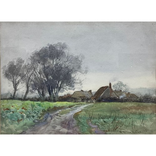 422 - William Tatton Winter, RBA, (1855 - 1928), Cottages at Old Shoreham, signed, watercolour, 22cm x 30c... 