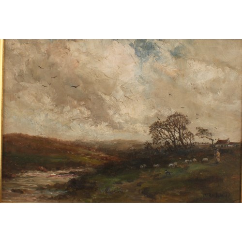 431 - William Tatton Winter, R.B.A., (1855 - 1928)
A Shepherd On The Downs
signed, oil on canvas, 24.5cm x... 