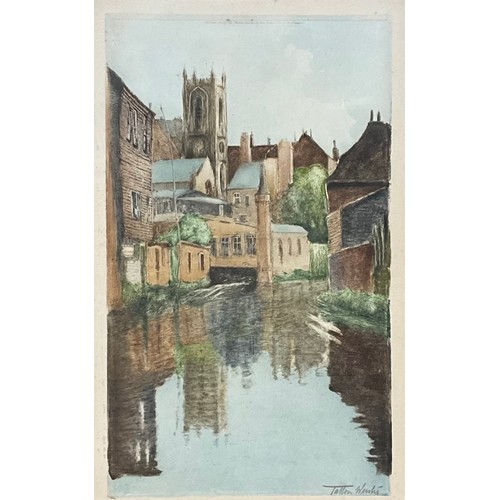 429 - William Tatton Winter, R.B.A., (1855 - 1928), The Stour at Canterbury, signed, watercolour, 35cm x 2... 