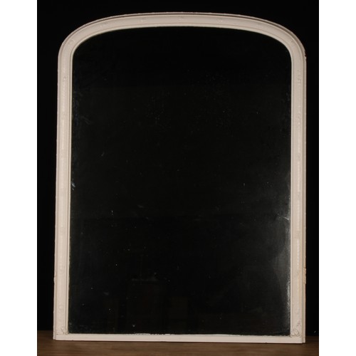 2569 - A large Victorian painted chimney or pier glass, plain mirror plate, 189cm high, 141cm wide, c.1890