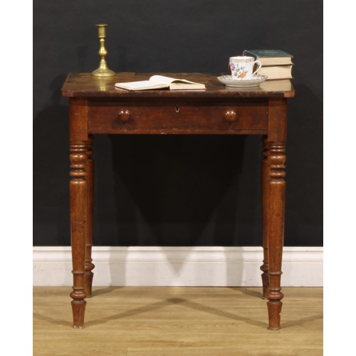 1951 - A Victorian mahogany rounded rectangular chamber writing table, the top with scribe compartment, dra... 