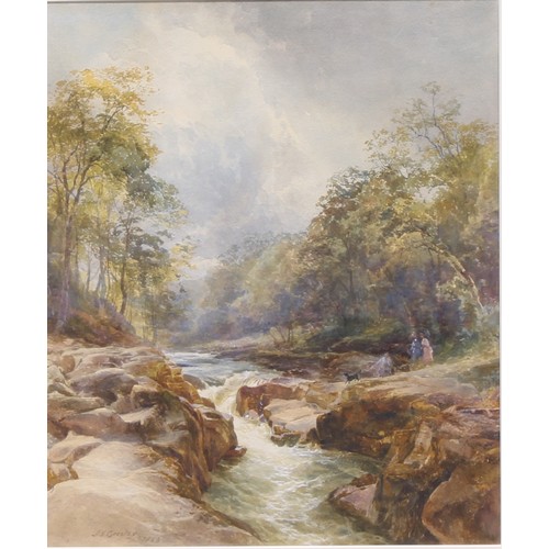 375 - James Stephen Gresley (1829-1908)
The Leap of Faith 
signed, dated 1853, watercolour, 54cm x 46cm