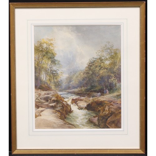 375 - James Stephen Gresley (1829-1908)
The Leap of Faith 
signed, dated 1853, watercolour, 54cm x 46cm