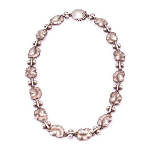 1210 - A Georg Jensen sterling silver choker necklace, from the collection Moonlight Grapes designed by Har... 