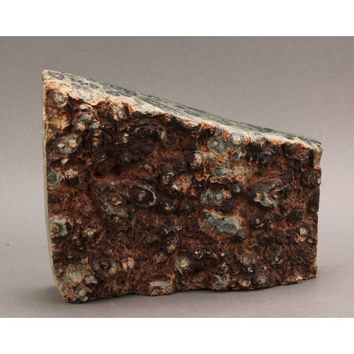 1958 - Geology and Mineralogy - a Kambaba Jasper specimen, 4.5cm x 22cm x 18cm, 3kg