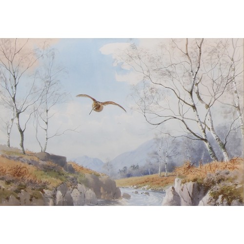 377 - John Cyril Harrison (1898-1985)  
A pair, Fast Down The Burn, Grouse, and Through The Birches, Woodc... 