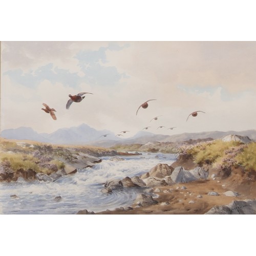 377 - John Cyril Harrison (1898-1985)  
A pair, Fast Down The Burn, Grouse, and Through The Birches, Woodc... 