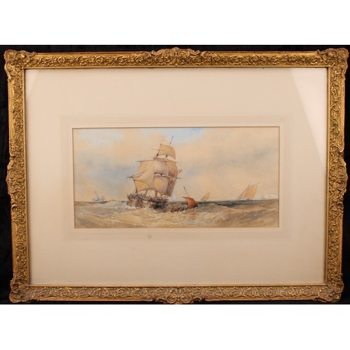 512 - W.W. May
Ships Off Dover
signed, dated 1860, watercolour, 20cm x 41cm