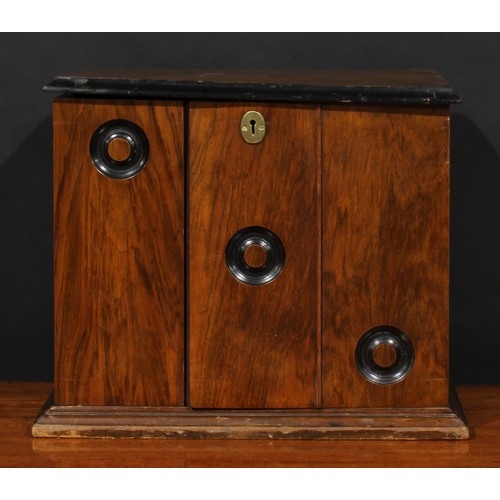 2443 - A Victorian walnut table-top stationery compendium, hinged cover and doors enclosing a perpetual cal... 