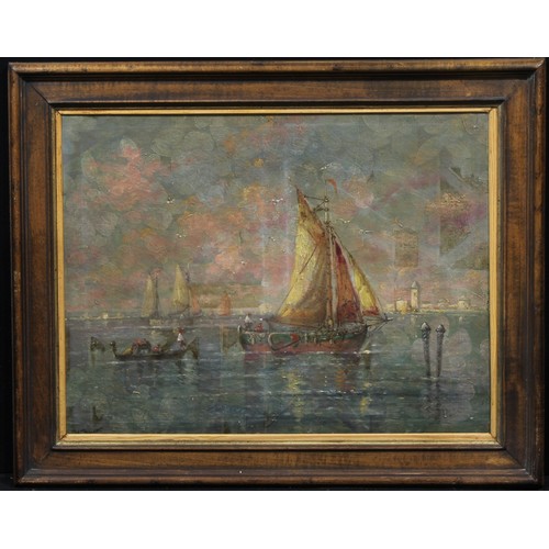 335 - ** Basso (early 20th century)
An Italian Harbour
signed, oil on canvas, 53cm x 68.5cm