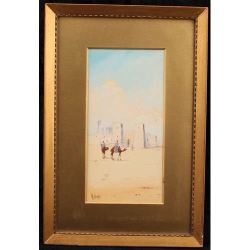 511 - W Hayes (Orientalist School, early 20th century)
Desert Scene, Arabs on Camels
signed, watercolour a... 