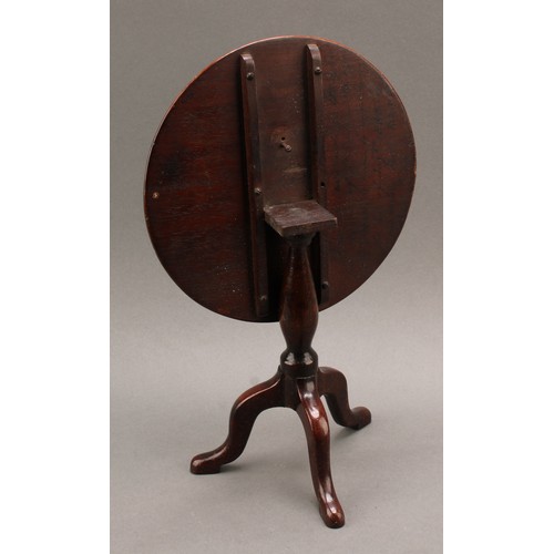 2351 - Miniature Furniture - a Victorian mahogany and oak tripod occasional table, circular tilting top, tu... 