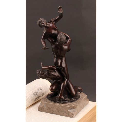 2548 - Jacqueline Bez (French, bn.1927) a dark patinated bronze, The Abduction of the Sabine Women, signed ... 