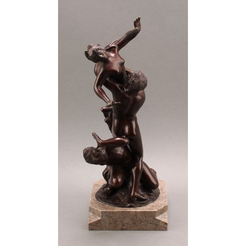 2548 - Jacqueline Bez (French, bn.1927) a dark patinated bronze, The Abduction of the Sabine Women, signed ... 